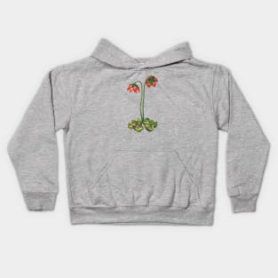 Nature Vintage Botanical Red Flower Plants Kids Hoodie